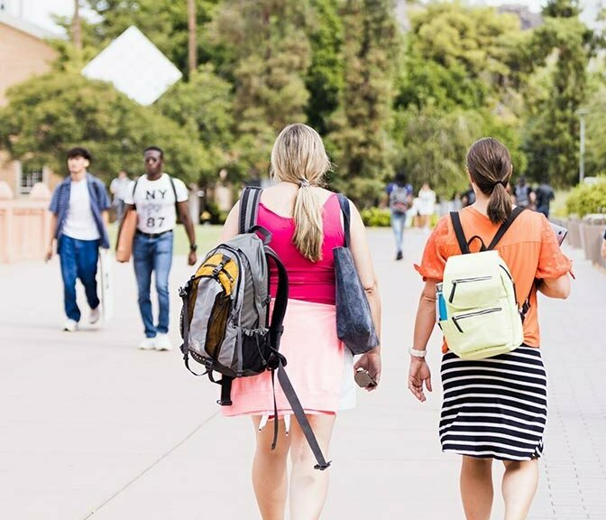 Students walking on ASU Campus